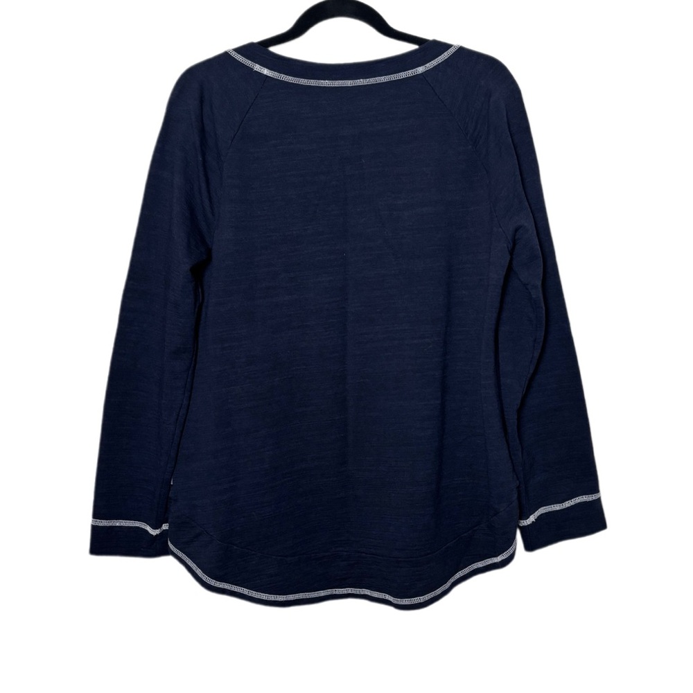 T by Talbot Slub Terry Sweatshirt navy blue woman's size medium UPF 50+ - Picture 2 of 16